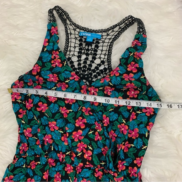 L’Amour Tank Back Lace Floral Romper - Picture 12 of 15